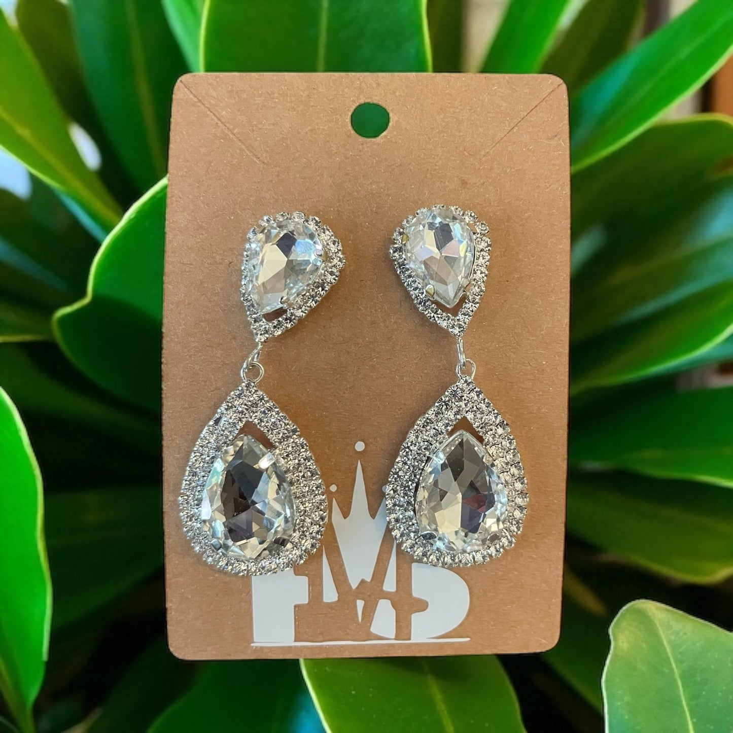 Crown Drop Crystal Earring
