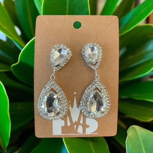 Crown Drop Crystal Earring